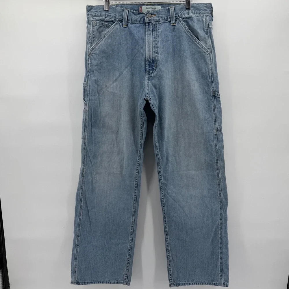 Vintage Y2K Levi's Carpenter Jeans Men 34x32 Loose Straight Baggy Light Wash